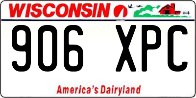 WI license plate 906XPC