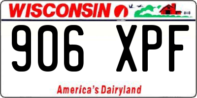 WI license plate 906XPF