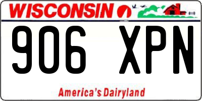 WI license plate 906XPN