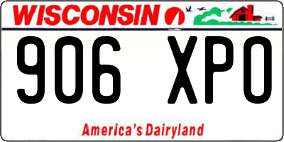 WI license plate 906XPO