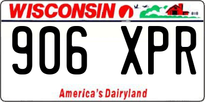 WI license plate 906XPR