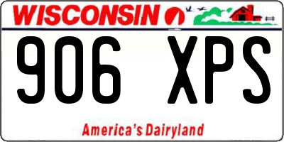 WI license plate 906XPS