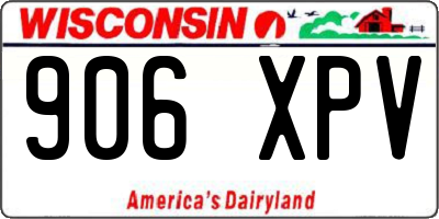 WI license plate 906XPV