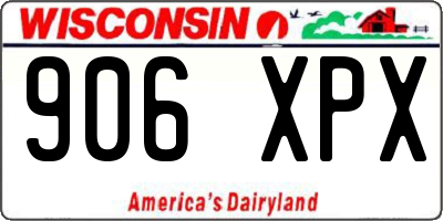 WI license plate 906XPX