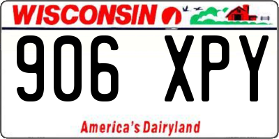 WI license plate 906XPY