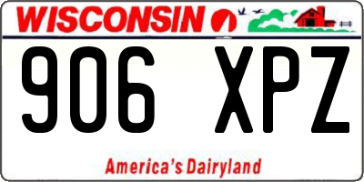 WI license plate 906XPZ