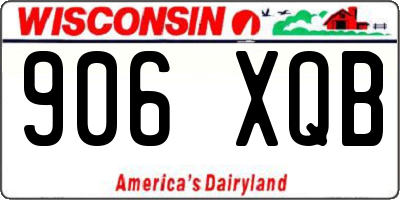 WI license plate 906XQB