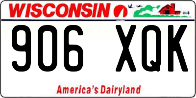 WI license plate 906XQK