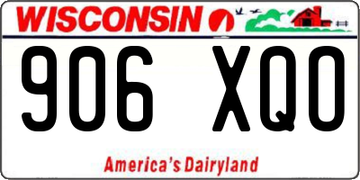 WI license plate 906XQO