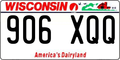 WI license plate 906XQQ