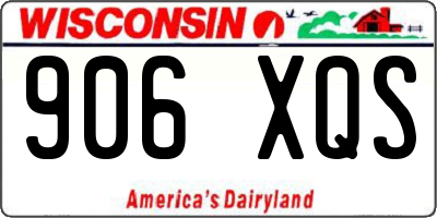 WI license plate 906XQS