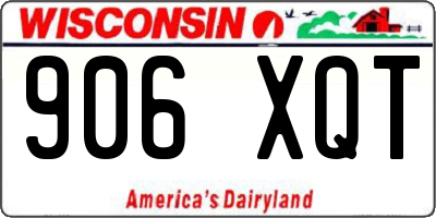 WI license plate 906XQT