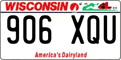 WI license plate 906XQU