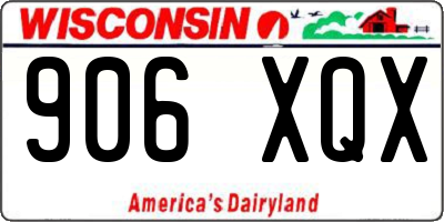 WI license plate 906XQX