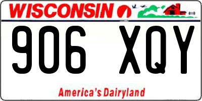 WI license plate 906XQY