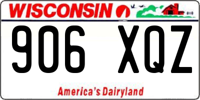 WI license plate 906XQZ