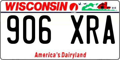 WI license plate 906XRA