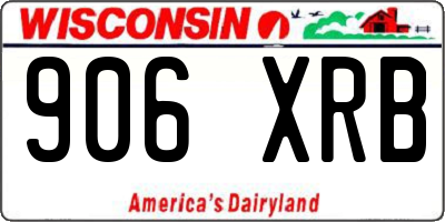 WI license plate 906XRB