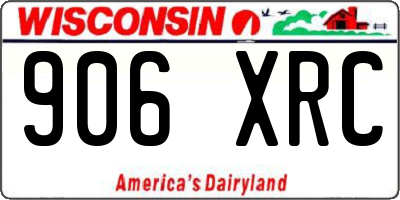 WI license plate 906XRC