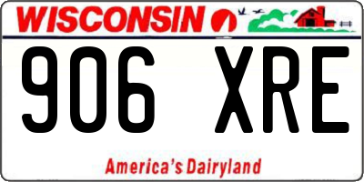 WI license plate 906XRE