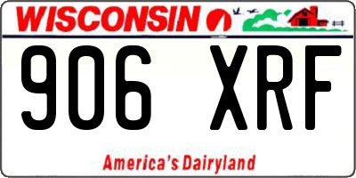 WI license plate 906XRF