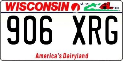 WI license plate 906XRG