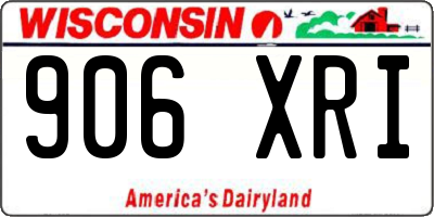 WI license plate 906XRI
