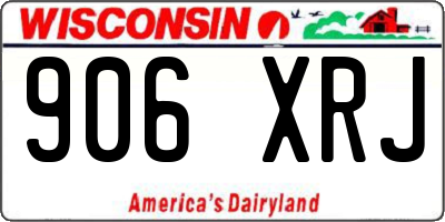 WI license plate 906XRJ