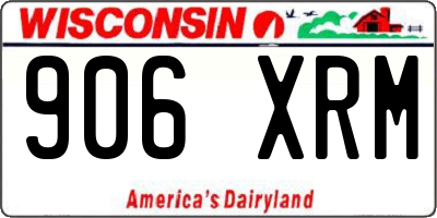 WI license plate 906XRM