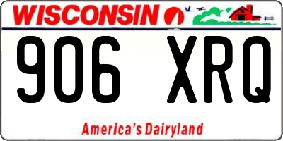WI license plate 906XRQ