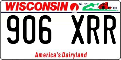 WI license plate 906XRR