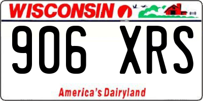 WI license plate 906XRS