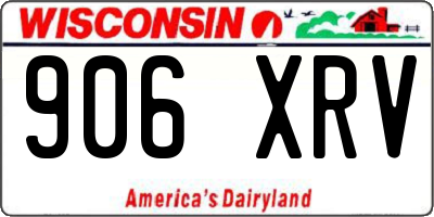 WI license plate 906XRV