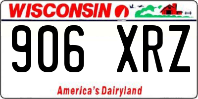 WI license plate 906XRZ