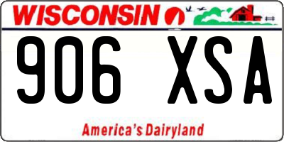 WI license plate 906XSA