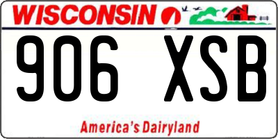 WI license plate 906XSB
