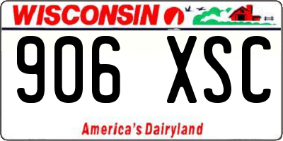 WI license plate 906XSC