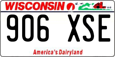 WI license plate 906XSE