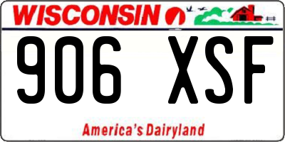 WI license plate 906XSF