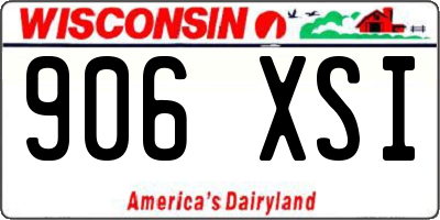WI license plate 906XSI