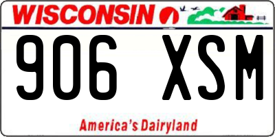 WI license plate 906XSM