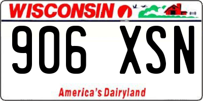 WI license plate 906XSN