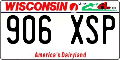 WI license plate 906XSP