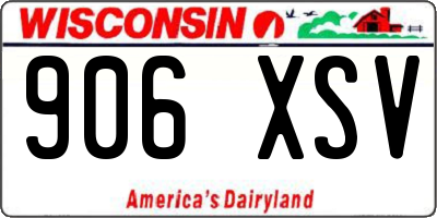 WI license plate 906XSV