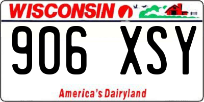 WI license plate 906XSY