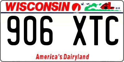 WI license plate 906XTC