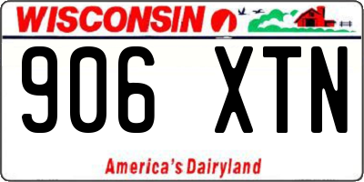 WI license plate 906XTN