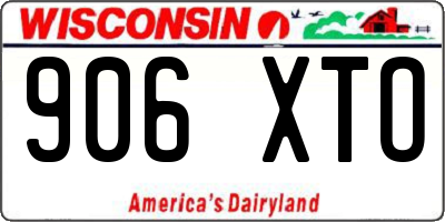 WI license plate 906XTO