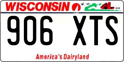 WI license plate 906XTS