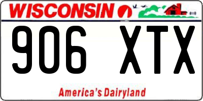 WI license plate 906XTX